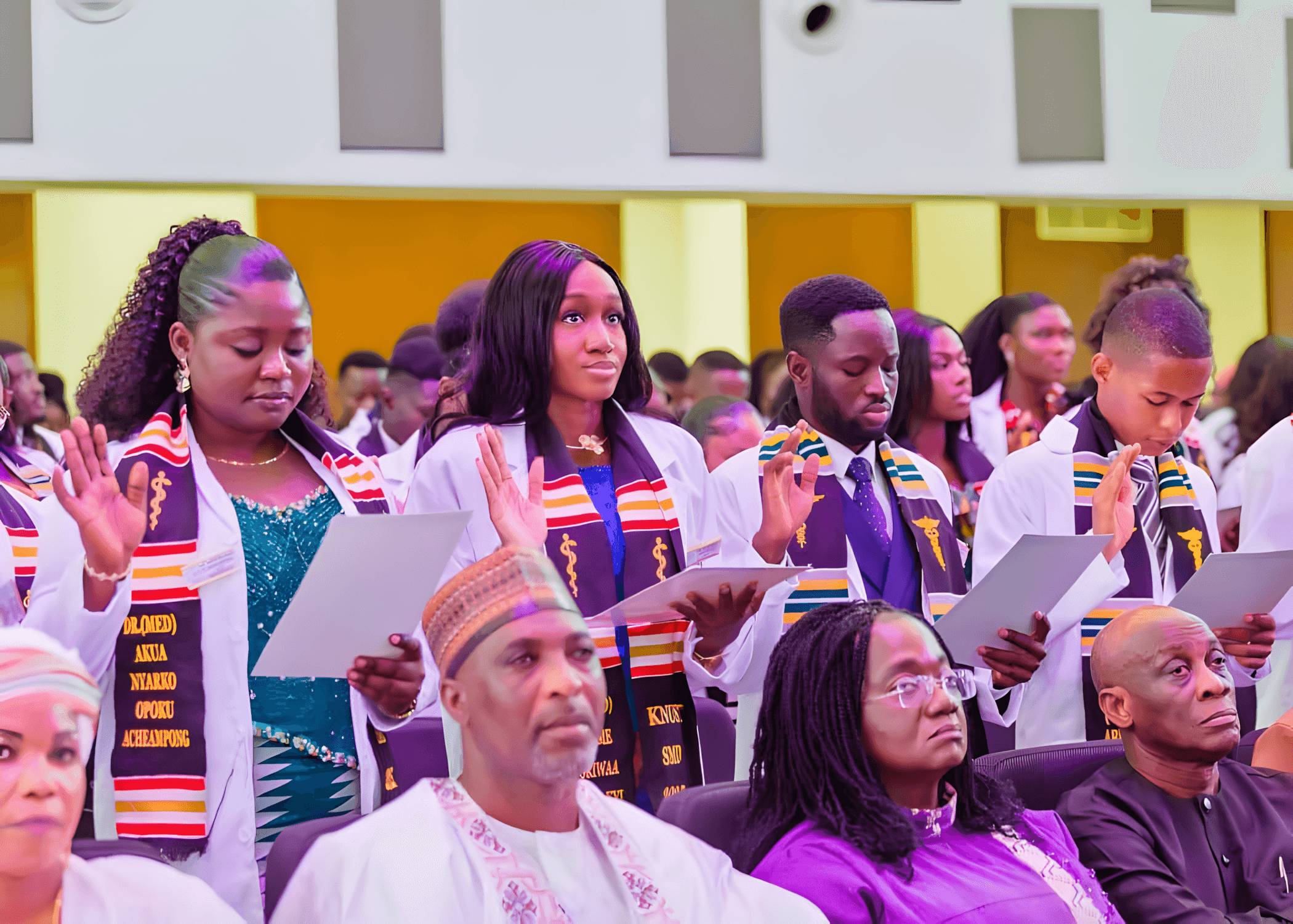 Medical and dental graduates at a graduation ceremony